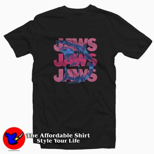 Jaws Pink Script Stack Unisex T Shirt Cheap