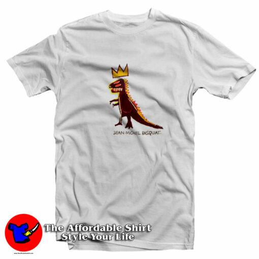 Jean Micheal Basquiat Crowned Dinosaur T-Shirt On Sale