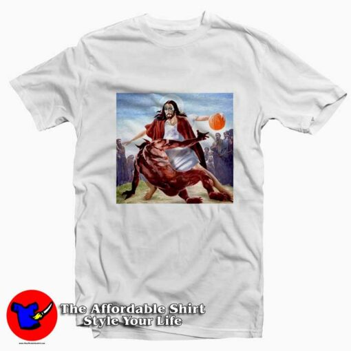 Jesus Crossing Up Satan Basketball Unisex T-shirt On Sale