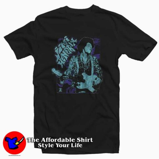 Jimi Hendrix Ornate Guitar Vintage Unisex T-shirt On Sale