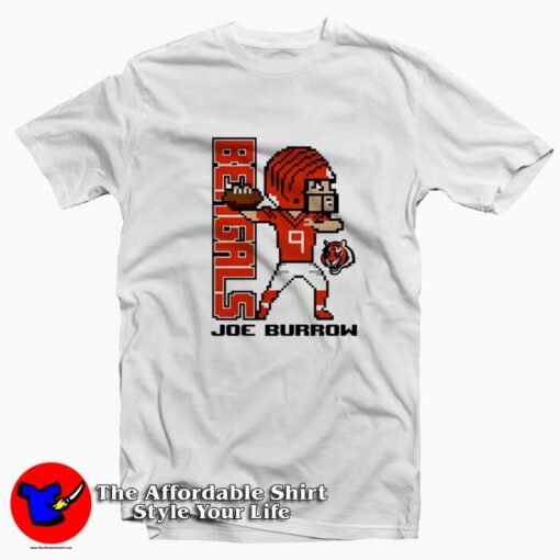 Joe Burrow Cincinnati Bengals 8-Bit Funny T-Shirt On Sale