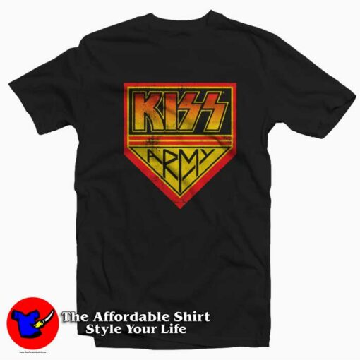 KISS Army Shield Vintage Album Cover Unisex T-shirt On Sale