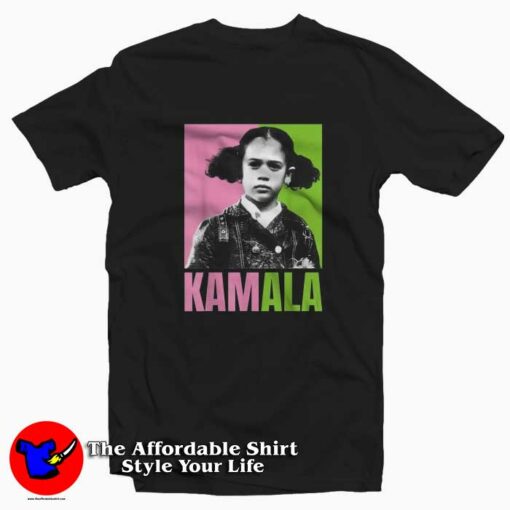 Kamala Harris As A Little Girl Pink And Green T-shirt On Sale