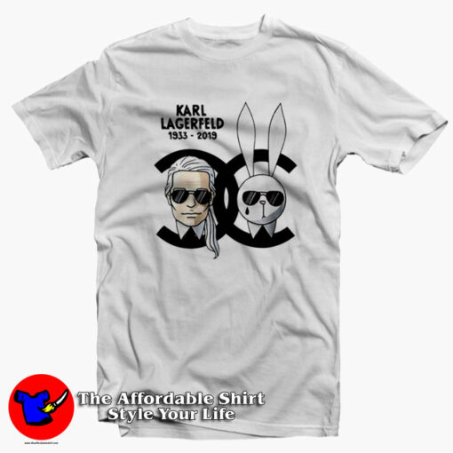 Karl Lagerfeld And Rabbit Chanel Unisex T-shirt On Sale