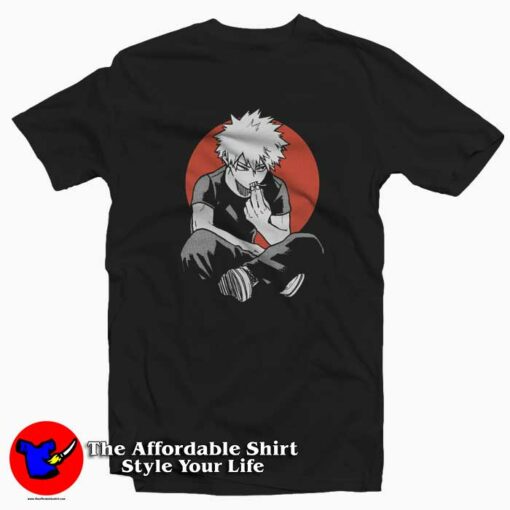 Katsuki Bakugo Eating Fries Unisex T-shirt On Sale