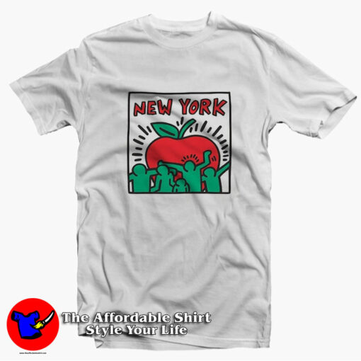 Keith Haring New York Apple Vintage Unisex T-shirt On Sale