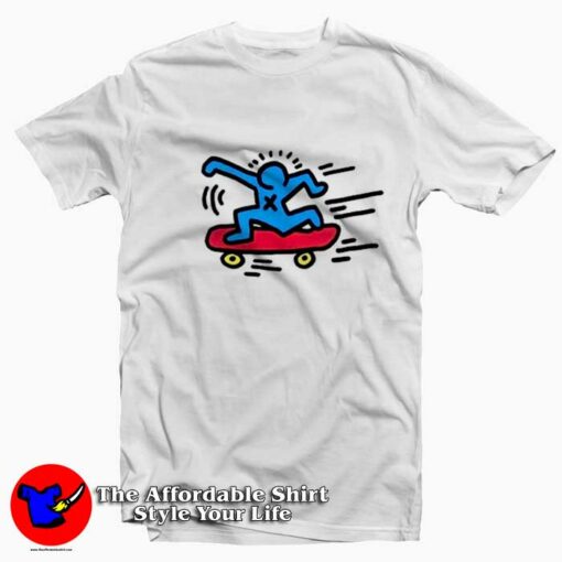 Keith Haring Skater Graphic Unisex T-Shirt On Sale