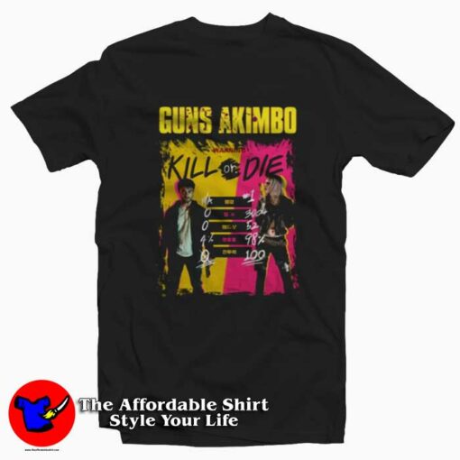 Kill Or Die Guns Akimbo Graphic Unisex T-Shirt On Sale