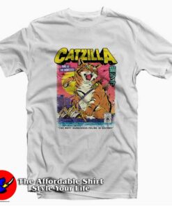 King Off The Monsters Catzilla Retro Unisex T-shirt On Sale