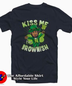 Kiss Me Im Brownish Black Leprechaun St Patricks Day T Shirt 1