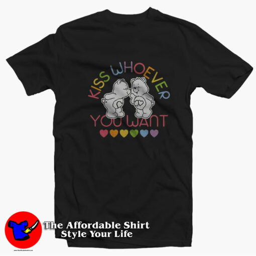 Kiss Whoever You Want Bears Pride Tenderheart T-Shirt On Sale