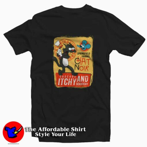 Le Chat Noir Cat Itchy & Scratchy Show T-shirt On Sale