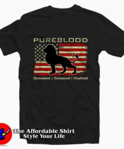 Lion Pureblood Unmasked American Flag T-Shirt On Sale