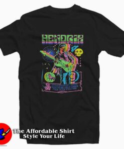 Liquid Blue Jimi Hendrix Guitar Blacklight T shirt On Sale 1