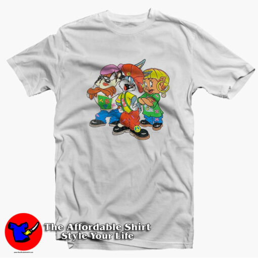 Looney Tunes Bugs Bunny Taz Hip Hop Style T-shirt On Sale