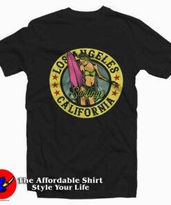 Los Angeles Surfing California Beach Usa T-Shirt On Sale