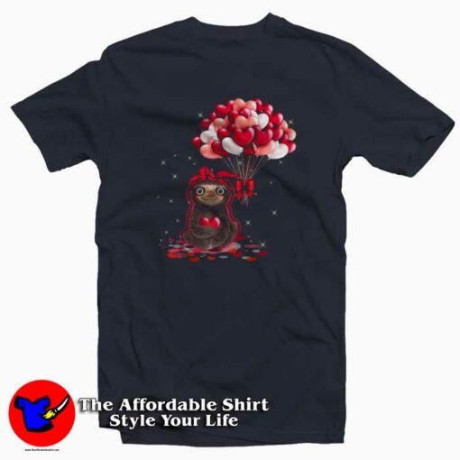 Love Sloth Heart Balloon T-Shirt Gift Valentine’s Day