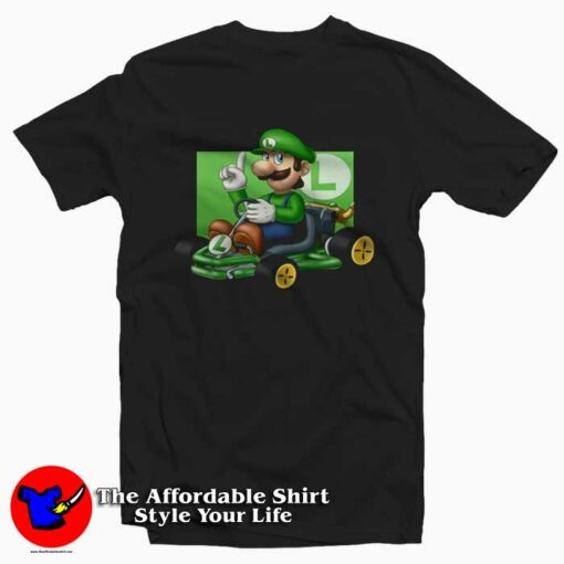 Luigi Mario Kart Funny Cartoon Vintage Unisex T-shirt On Sale