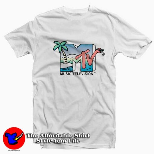 MTV Beach Island Flamingo Logo Vintage T-shirt On Sale