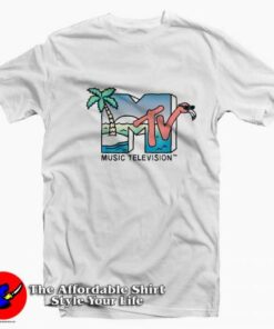 MTV Beach Island Flamingo Logo Vintage T-shirt On Sale