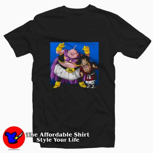 Majin Buu & Mr Satan Dragon Ball Z Graphic T-Shirt On Sale