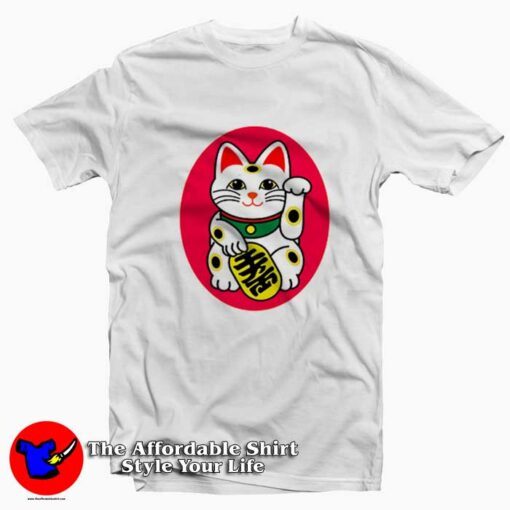 Maneki-Neko Lucky Cat Japan Graphic T-Shirt On Sale