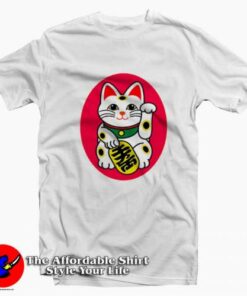 Maneki-Neko Lucky Cat Japan Graphic T-Shirt On Sale
