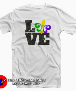 Mardi Gras Fleur De Lis Love T Shirt Gift Carnival Mardi Grass 1