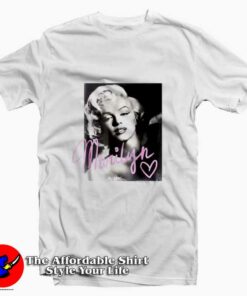 Marilyn Monroe Black And White Handwriting T shirt On Sale 1
