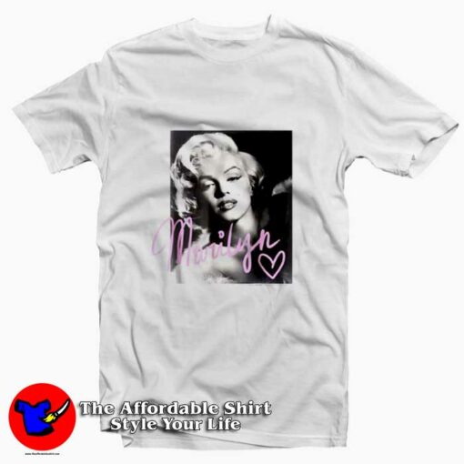 Marilyn Monroe Black And White Handwriting T-shirt On Sale