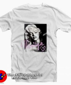 Marilyn Monroe Black And White Handwriting T shirt On Sale 2