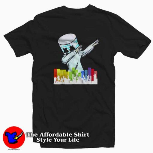 Marshmallow Dancing DJ Love Graphic T-Shirt Cheap