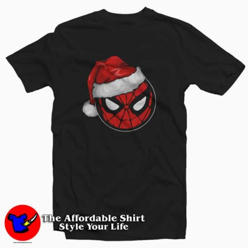 Marvel Christmas Spider-Man Santa Hat T-shirt On Sale