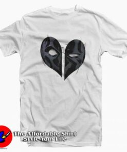 Marvel Deadpool Heart Mask Tee Shirt 1 Marvel Deadpool Heart Mask Tee Shirt 2
