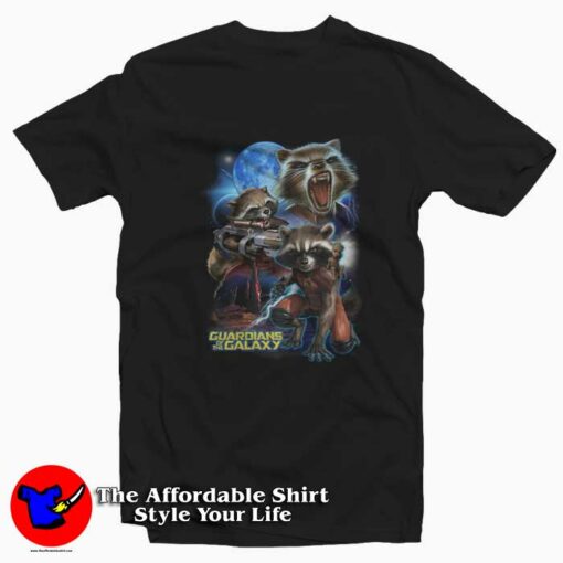 Marvel Guardians Of The Galaxy Rocket Raccoon T-Shirt On Sale