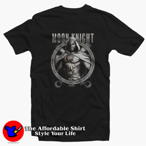 Marvel Moon Knight Hieroglyph Frame Evil Beware T-shirt On Sale