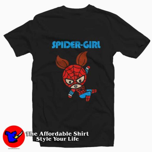 Marvel Spider Girl Swinging Cute Graphic T-Shirt On Sale