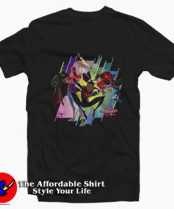Marvel Spider-Man Spiderverse Colorful Group T-Shirt On Sale