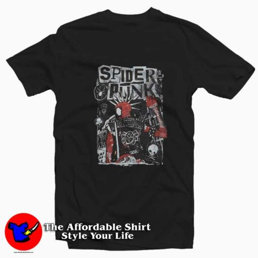 Marvel Spider Punk The Spider Verse Graphic T-Shirt On Sale