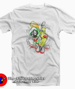 Marvin The Martian Cartoon With Baby Dog T-shirt On Sale