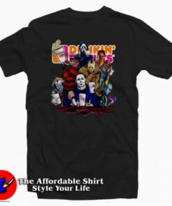 Mashup Horror Movies Killers With Dunkin Donuts T-Shirt Mashup Horror Movies Killers With Dunkin Donuts T-Shirt