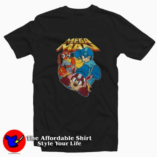 Mega Man Rockman & Rush Graphic Unisex T-Shirt On Sale