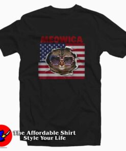 Meowica USA Patriotic Kitty American Flag T-shirt On Sale Meowica USA Patriotic Kitty American Flag T-shirt On Sale