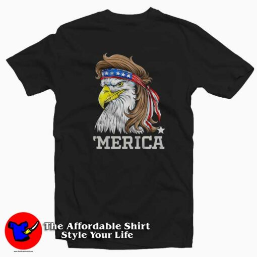 Merica Bald Eagle Patriotic Funny T-shirt On Sale