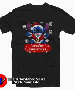 Merry Christmas Lilo and Stitch Disney T-shirt On Sale