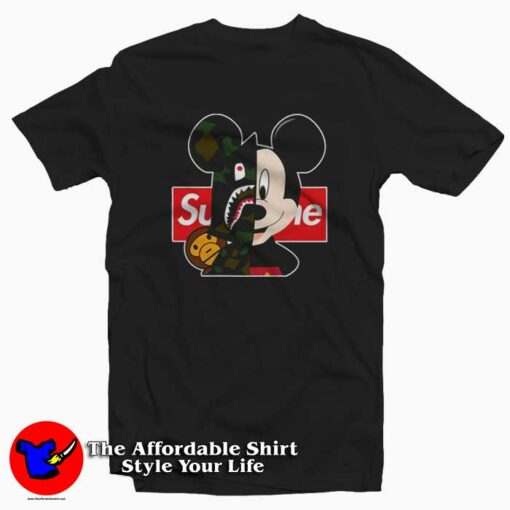 Mickey Mouse Disney Cartoon Camuflage T-shirt On Sale