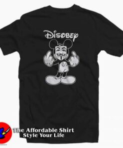 Mickey Mouse Disobey Anonymous Mask T shirt On Sale 2