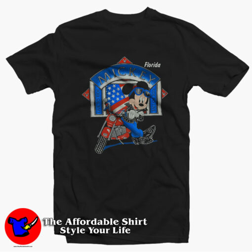 Mickey Mouse Motorcycle Live To Ride Unisex T-Shirt On Sale