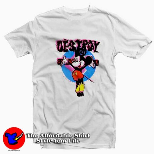 Mickey Mouse Seditionaries Anarchy Destroy T-shirt On Sale