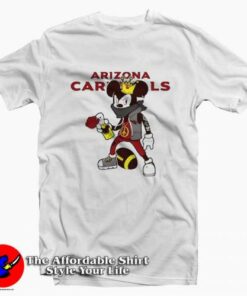 Mickey Peace Sign Arizona Cardinals Graphic T Shirt On Sale 2